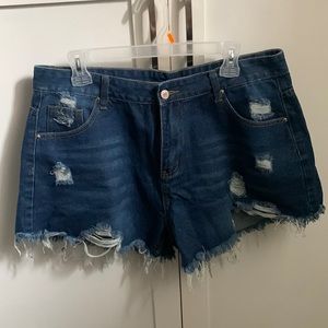 Denim cutoff shorts